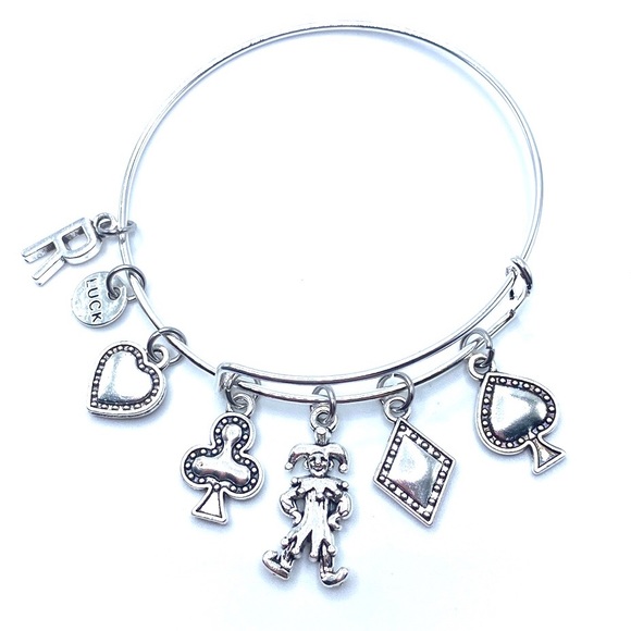 Card Player Bracelet Poker Heart Clubs Spades Diamonds Joker - Picture 4 of 7